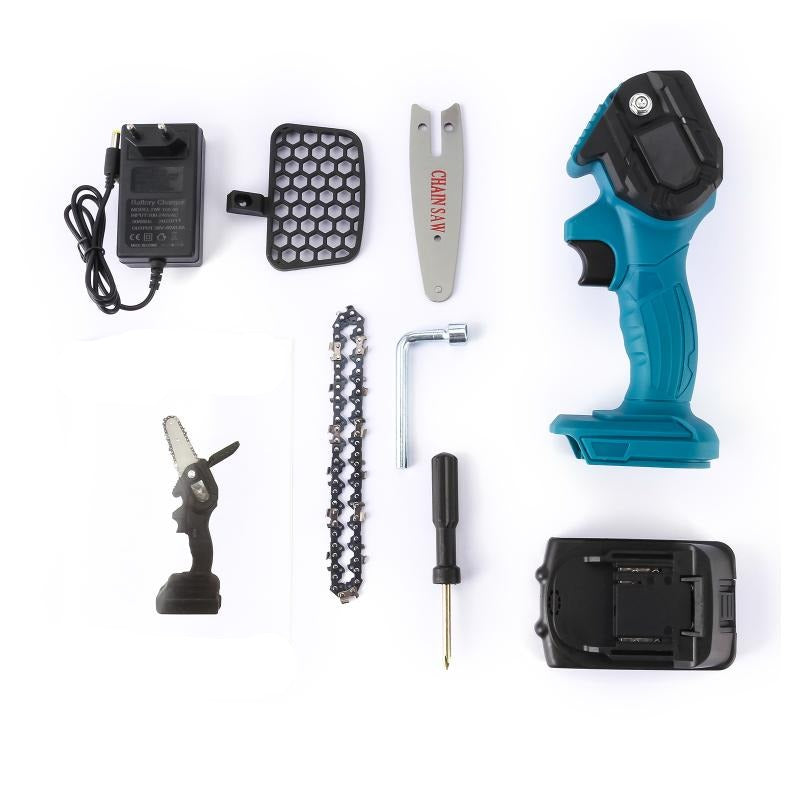 Motosserra Portátil Potente - Bateria de Lítio Recarregável [1 ANO GARANTIA] - Loja Oferta Box