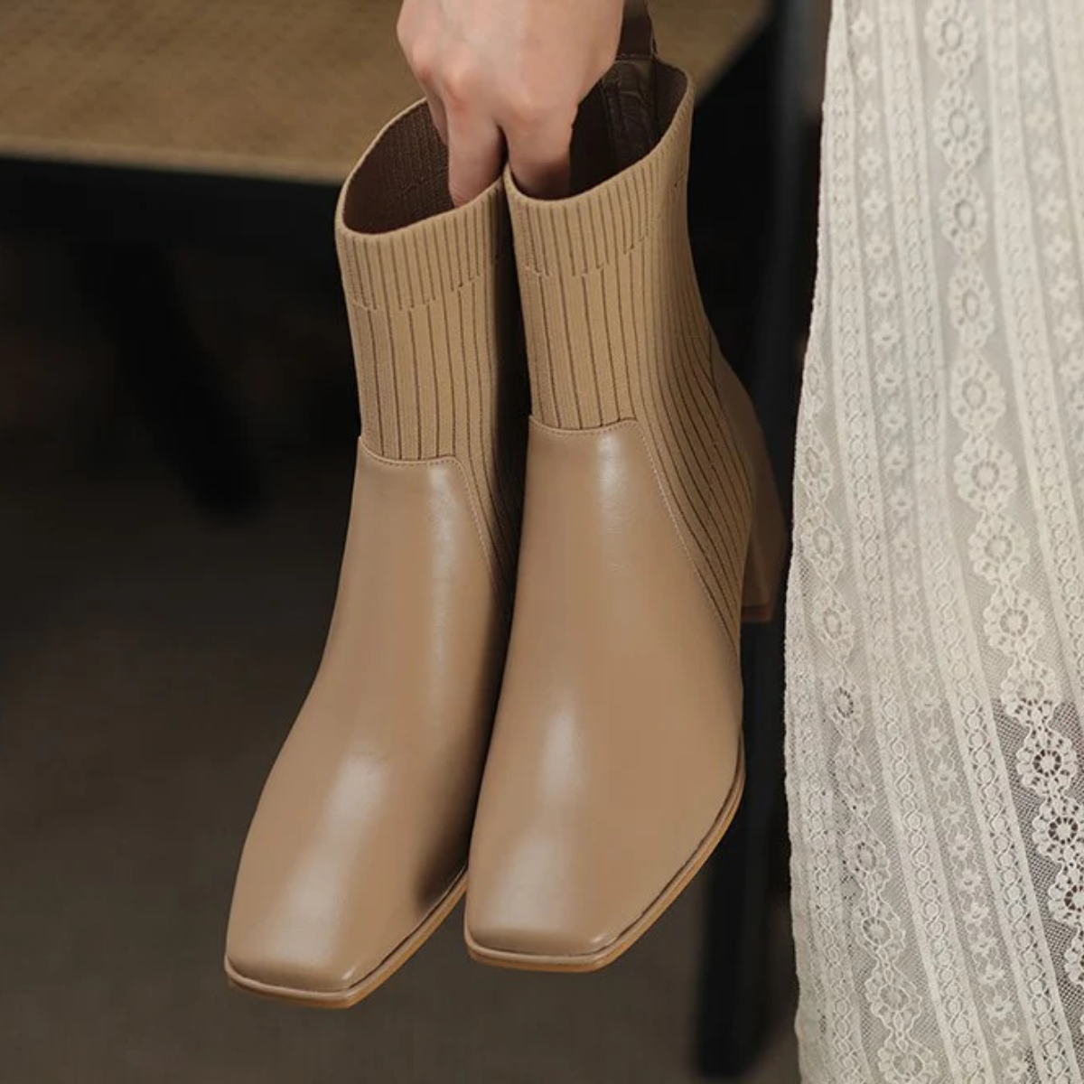 Dallas Bota Femenina Texana Western – Caña Corta con Malla